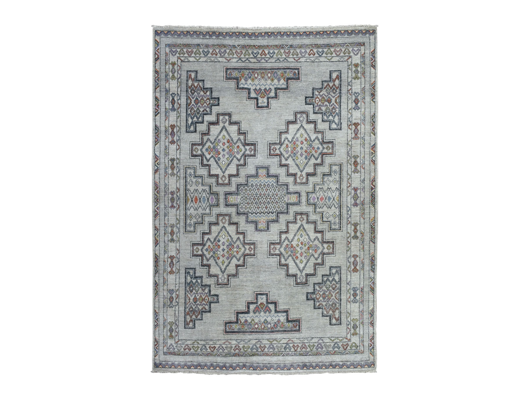 Transitional Wool Hand-Knotted Area Rug 6'0