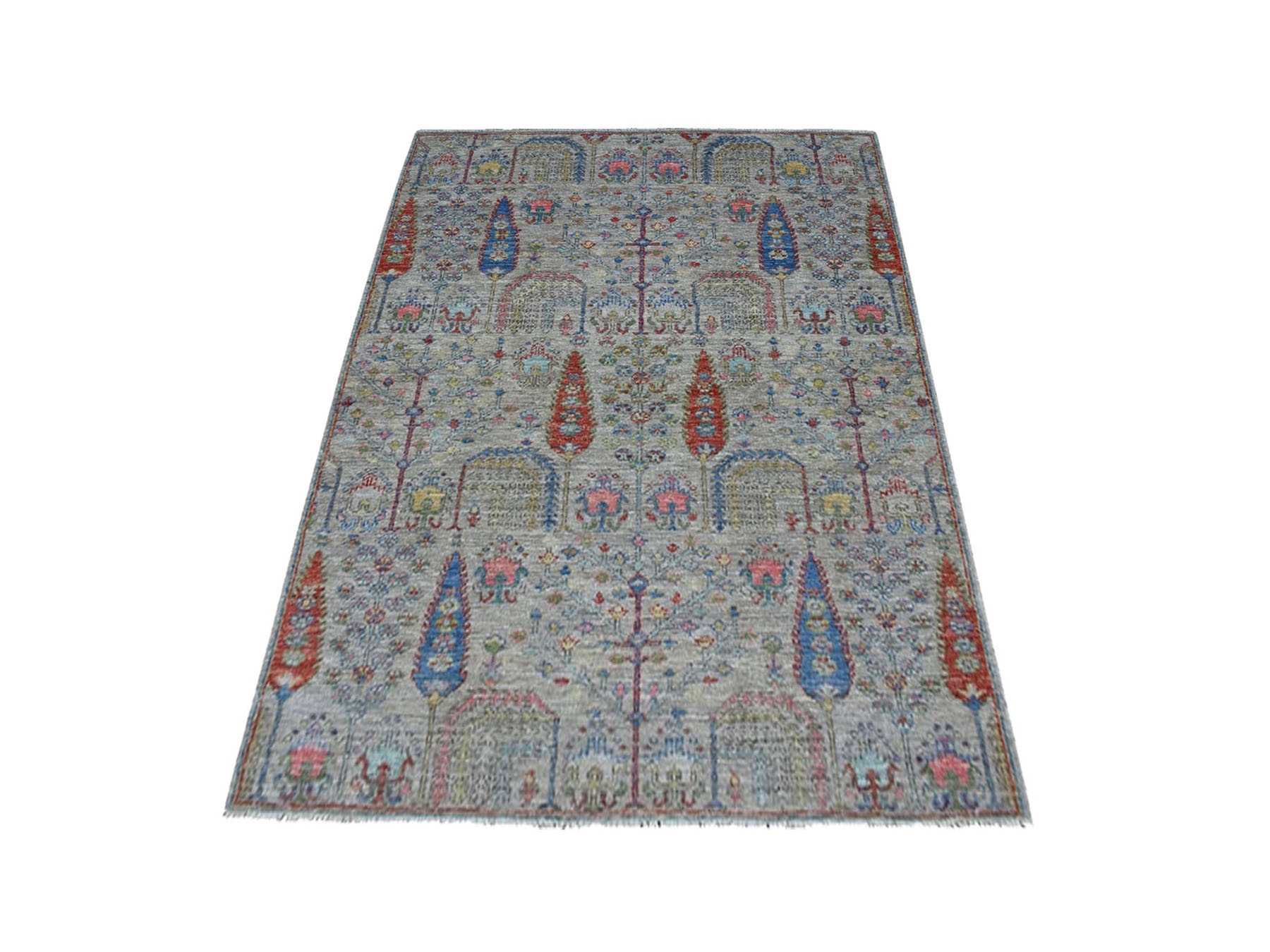 Transitional Wool Hand-Knotted Area Rug 3'9
