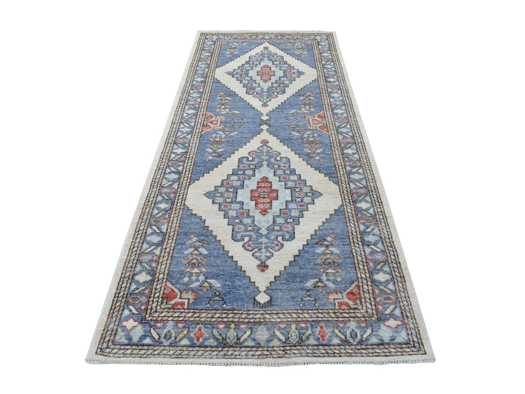 Transitional Wool Hand-Knotted Area Rug 4'1