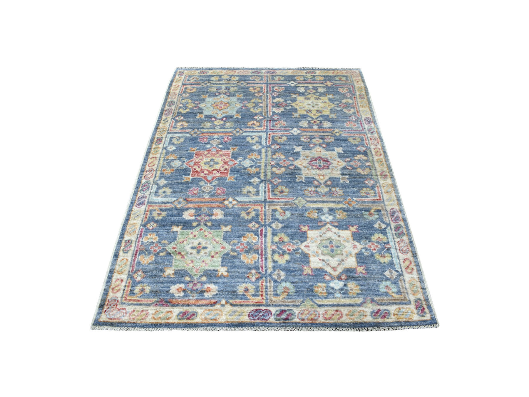 Transitional Wool Hand-Knotted Area Rug 4'3